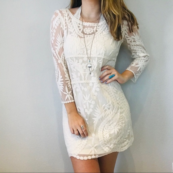 Express mesh lace long sleeve dress - Picture 2 of 8